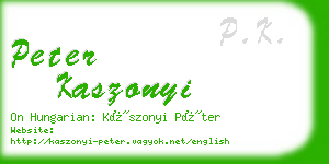 peter kaszonyi business card